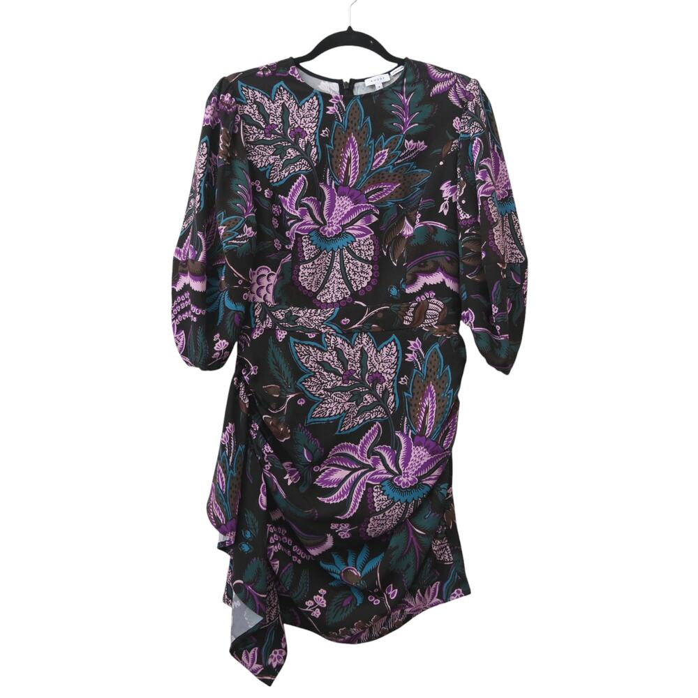 Rhode Pia Ruffled Purple Glowing Garden Floral Print Dress Size M